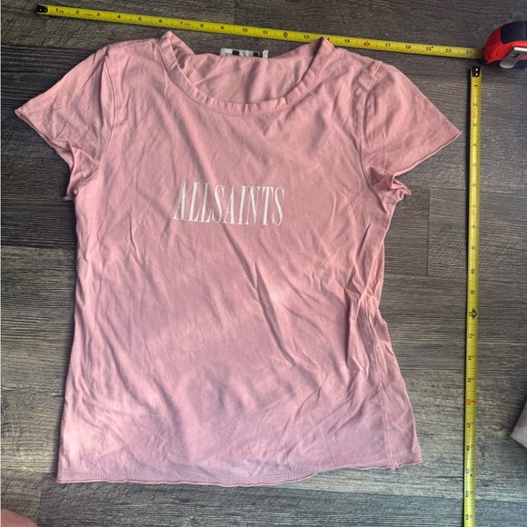 All Saints Blush Pink Short Sleeve Tee - Picture 2 of 4